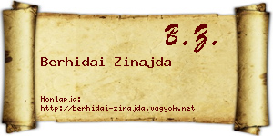Berhidai Zinajda névjegykártya